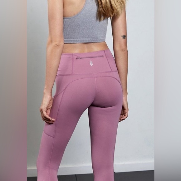 NWOT Free People XS Out Of Your League Legging Tibetan Rose Pink High Rise - Picture 3 of 9